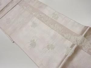 縞に鉾・菊模様織出し袋帯